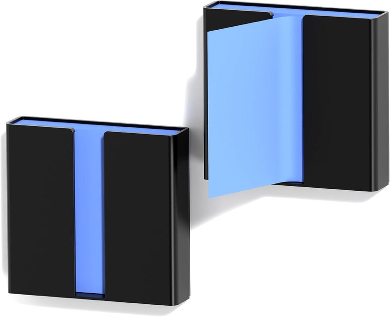 Alytree 2 Pcs Sticky Note Dispenser, Magnetic Sticky Note Holder for Post It Notes, 3 x 3 Inch Sticky Note Organizer for Office Home Classroom, Black - Image 1